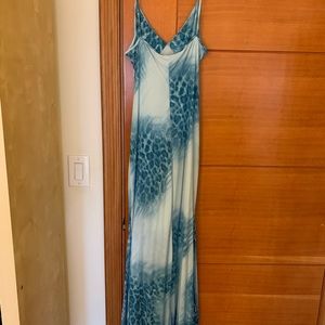 Light blue leopard print Roberto Cavalli dress